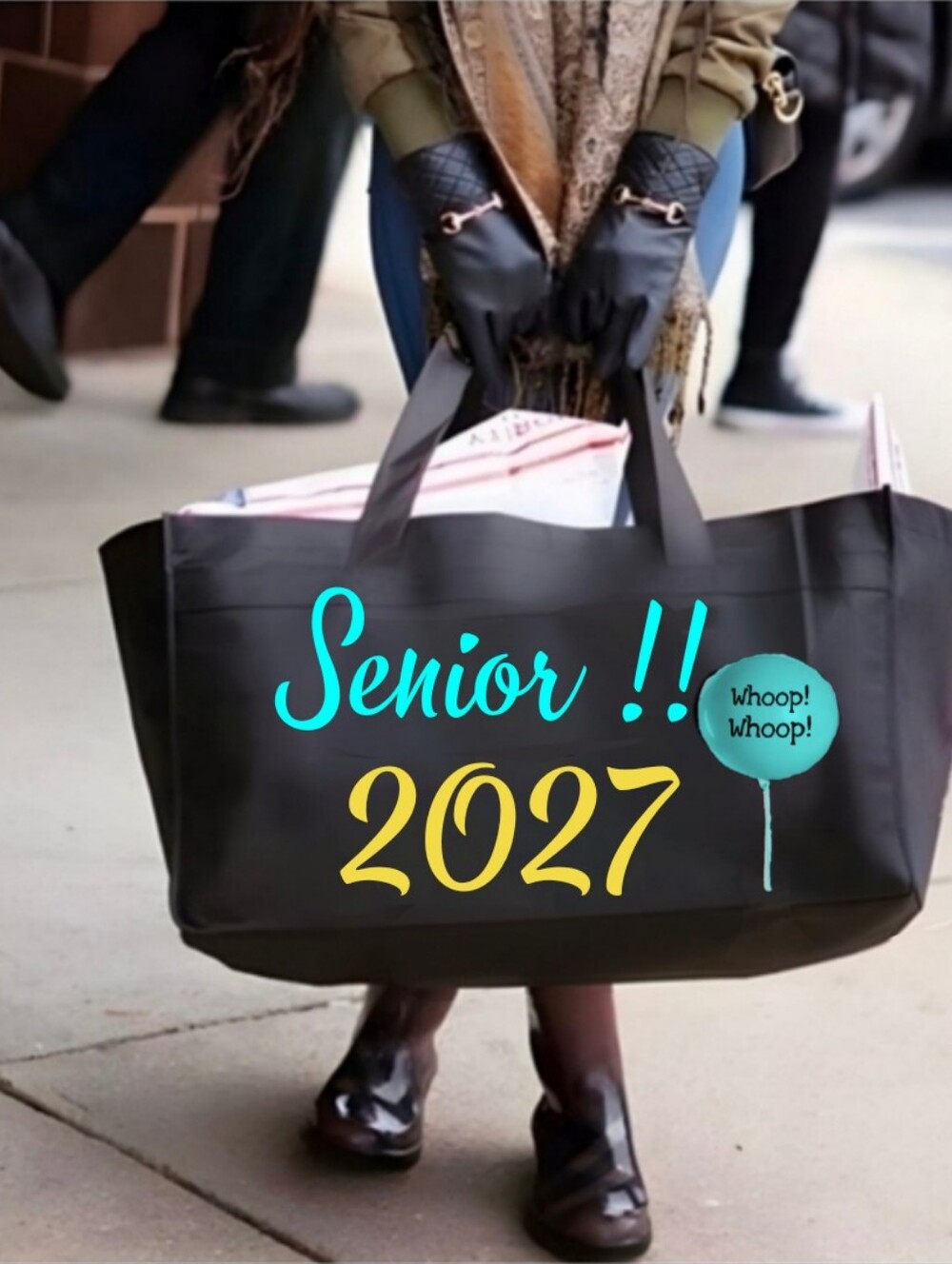 CUSTOM JUMBO canvas mailing tote. With closet info OR YOUR OWN MESSAGE Senior!!